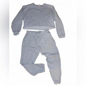 Aritzia Light Blue Sweatshirt and Joggers Set